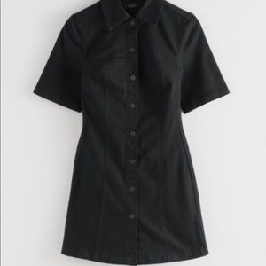 & other Stories Structured Black Denim Dress NWOT